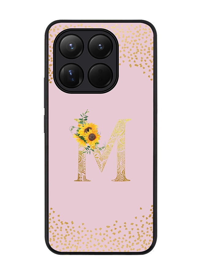 For Xiaomi 15T Case,Slim fit Camera Protection, Shockproof Thin Phone cover  - Custom Floral Monogram - M  (Pink )